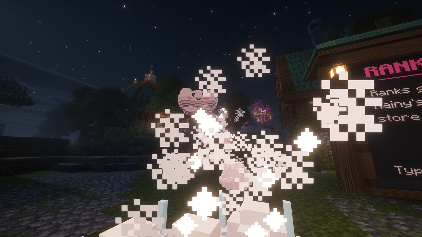The cloud pet Nimbus at night